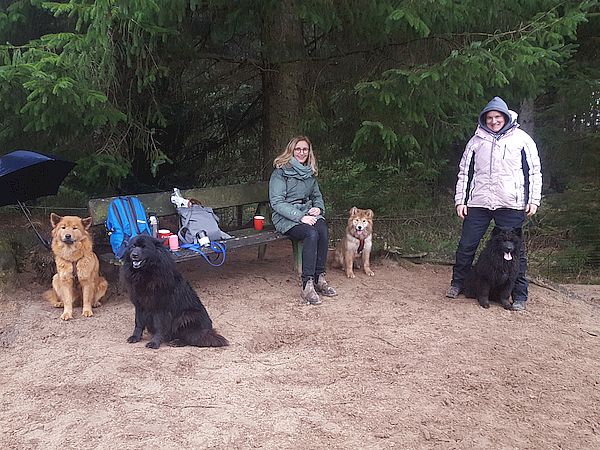 Tine mit Osa und Johanna mit Blue