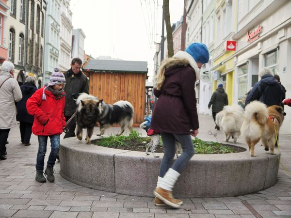 Turnübung auf dem Brunnenrand