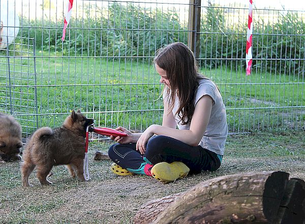 Anni im Spiel mit Nala