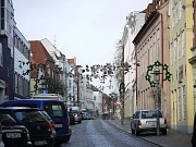 Weihnachtliche Straße in Flensburg